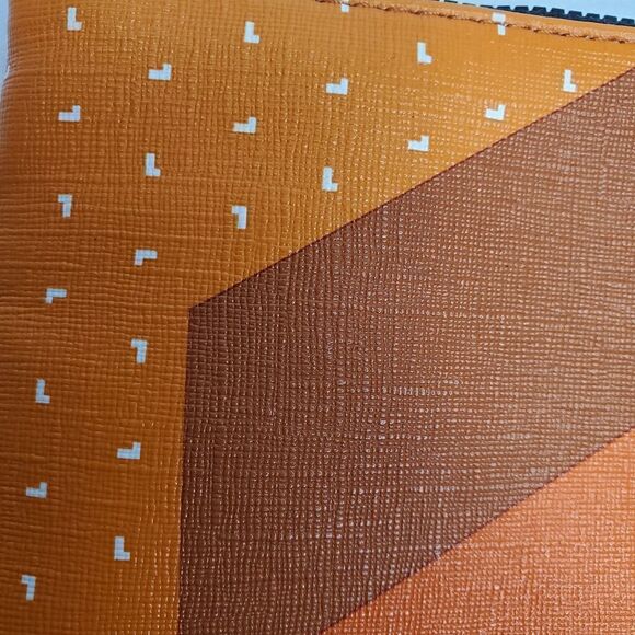 NEW IPSY Tetris Rust Orange White VIDEO GAME PIECE PRINT Cosmetic Travel Bag - Picture 6 of 9